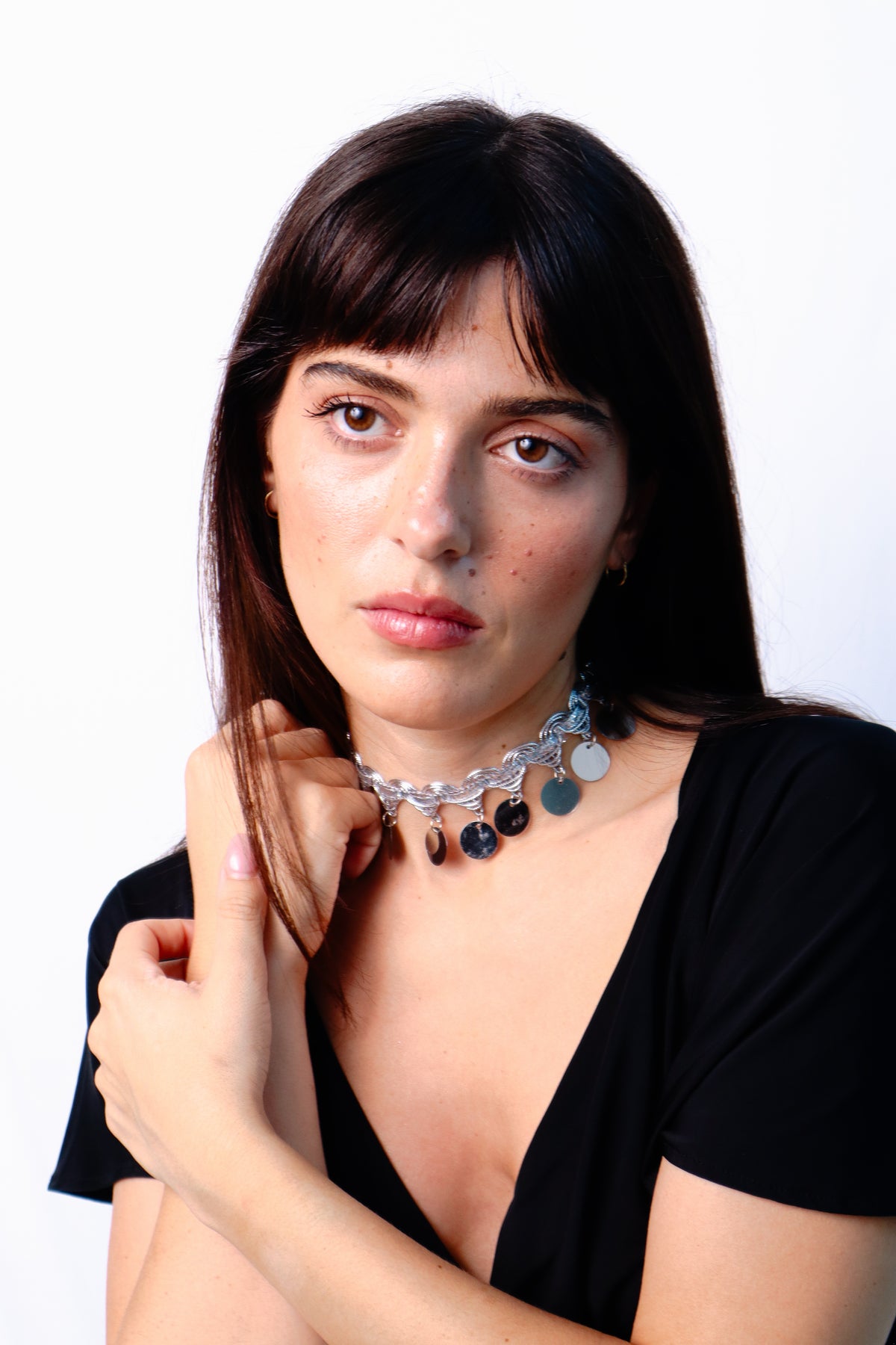 Prismatic choker - silver