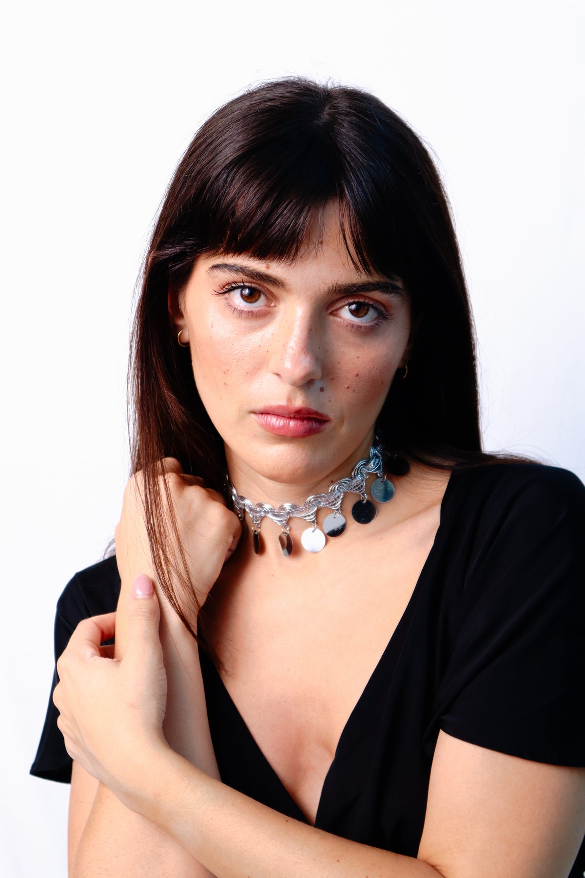 Prismatic choker - silver