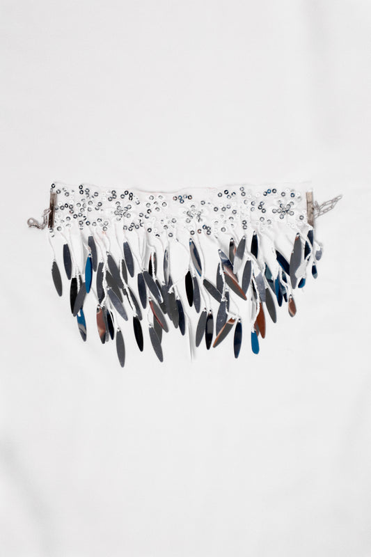 White salty heart choker