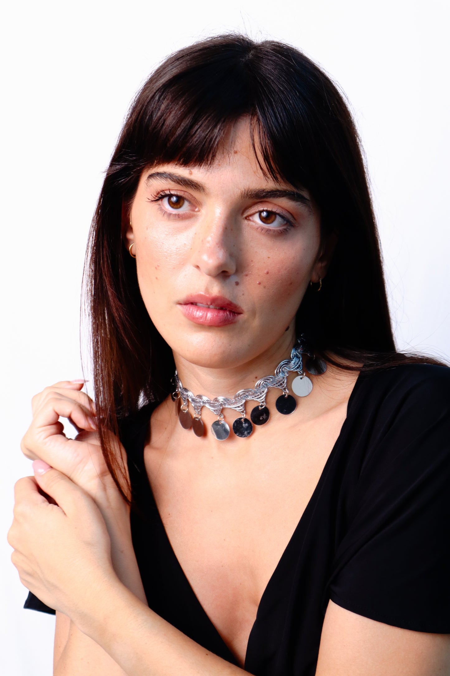 Prismatic choker - silver