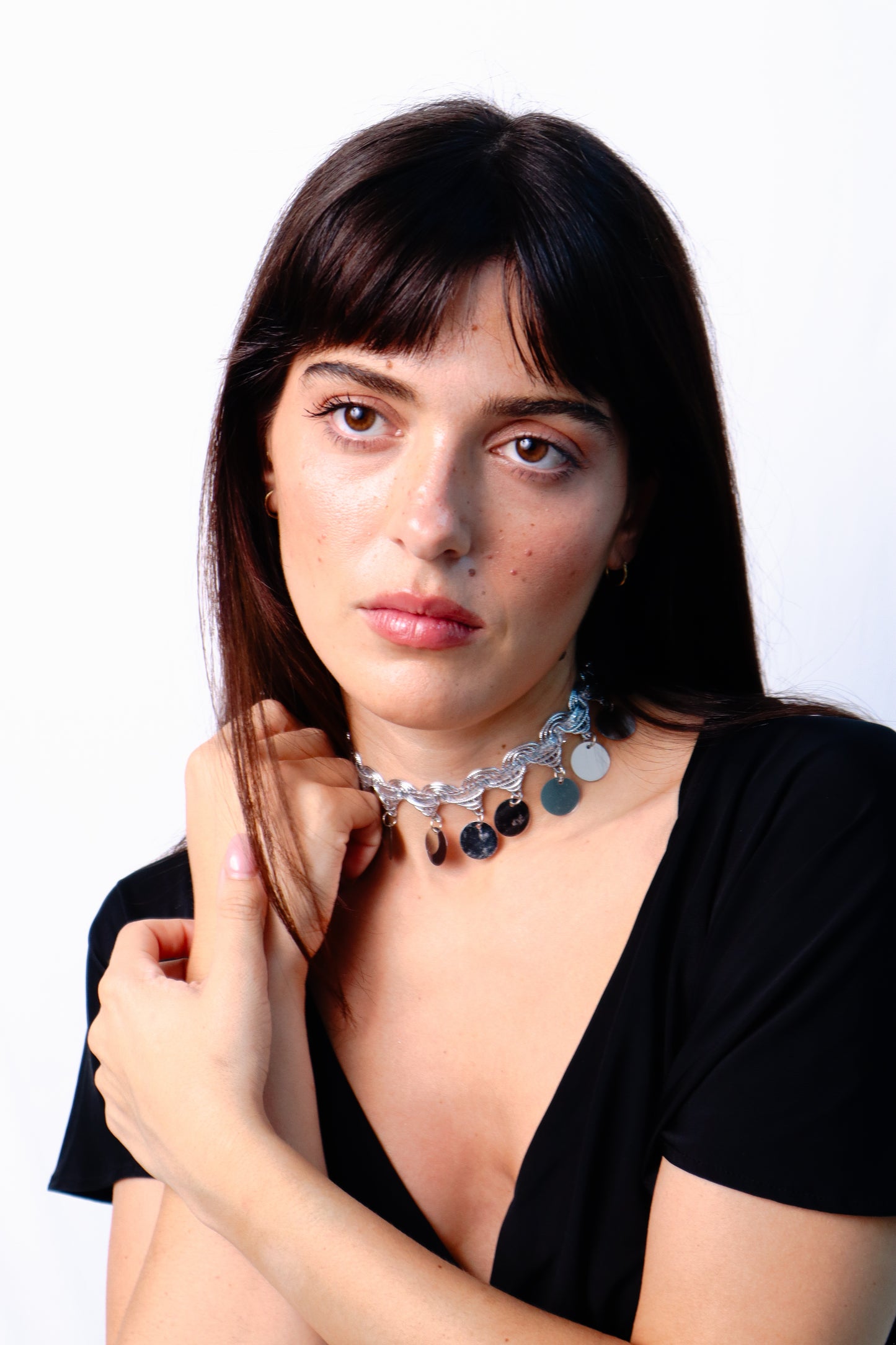 Prismatic choker - silver