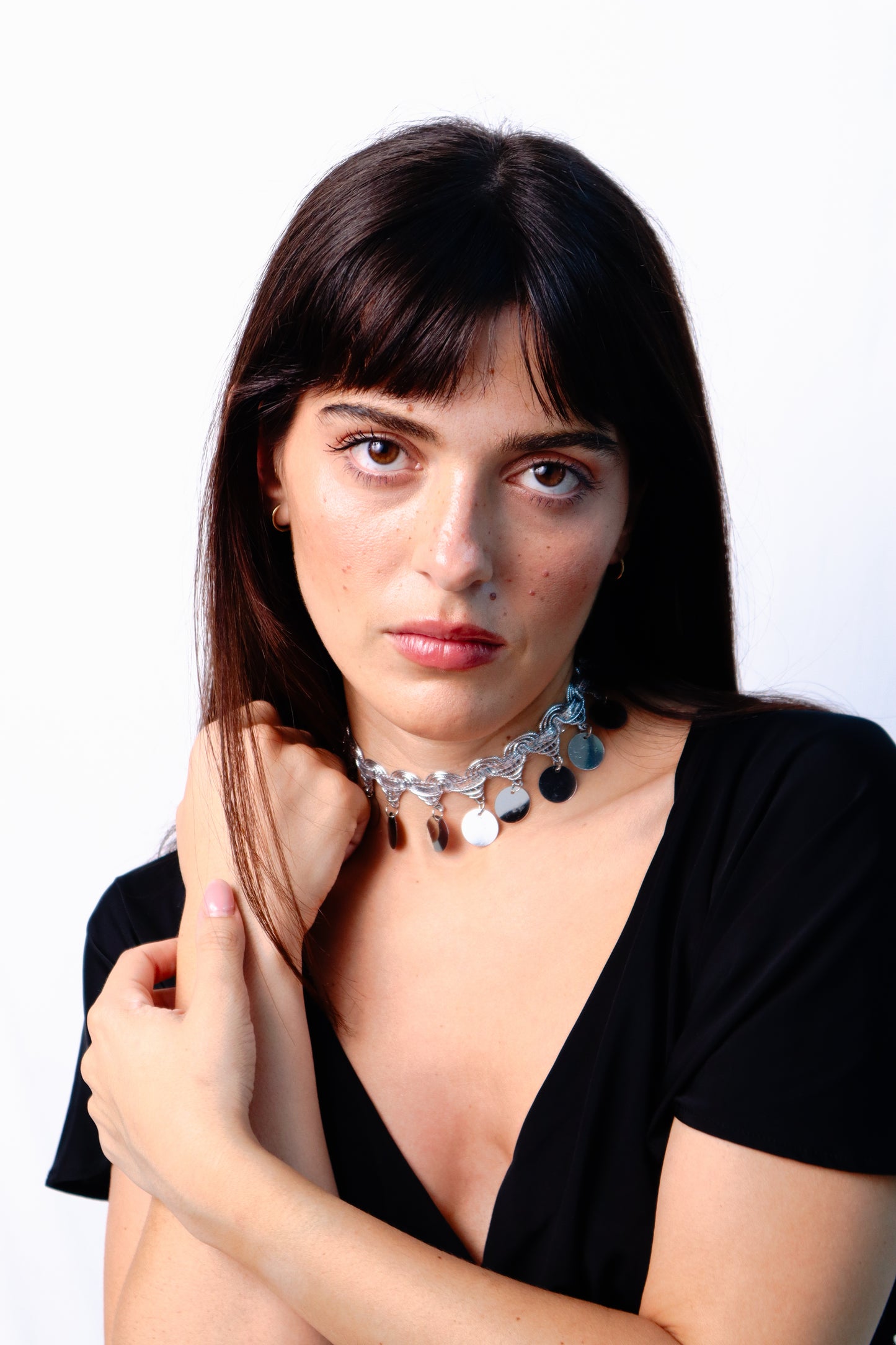 Prismatic choker - silver